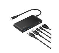 Belkin Hub USB C, concentrador de 5 puertos con pantalla HDMI 4K a 60 Hz, entrega de energía de 100 W, transferencia de datos rápida de 5 Gbps, adaptador multipuerto USB C para MacBook, iPad Pro