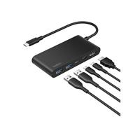 Belkin Hub USB C de 5 Puertos con 1 HDMI 4K a 60 Hz, Power Delivery a 100W, Transferencias de 5 Gbps, Adaptador USB C Multipuerto, MacBook, iPad Pro, Chromebook y Otros, HDMI 2.0 - Negro