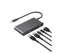 Belkin Hub USB C de 5 Puertos con 1 HDMI 4K a 60 Hz, Power Delivery a 100W, Transferencias de 5 Gbps, Adaptador USB C Multipuerto, MacBook, iPad Pro, Chromebook y Otros, HDMI 2.0 - Gris