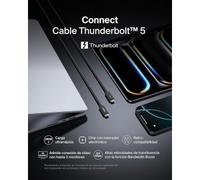 Belkin cable USB-C Thunderbolt 5 con Power Delivery (240 W), función Bandwidth Boost de hasta 120 Gbps, vídeo en 4K UHD, 1 m de largo, cable USB-C de carga rápida con certificación de Intel, negro