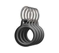 Belkin Llavero AirTag (4 unidades), Funda AirTag Resistente a los Arañazos con Frontal Abierto, Bordes Elevados, Cobertura, Cubierta, Localizador de Llaves, Mascotas, Maletas, Mochila y Otros, Negro