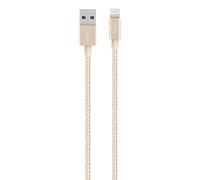 Belkin MIXIT - Cable Plano de Lightning a USB para iPhone y iPad, Compatible con iPhone 8/8+ y iPhone X, 1.2 m, Oro