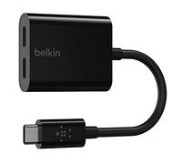 Belkin adaptador USB C RockStar de audio + carga USB-C, convertidor para cascos con carga rápida USB-C Power Delivery de 60 W, iPhone 16, iPad Pro, Galaxy, Note, Google Pixel, LG, Sony y otros, negro