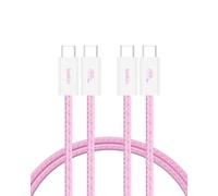 Belkin Paquete de 2 Cables Trenzados USB-C a USB-C de 1,5 m (60 W), Carga rápida,Cables de alimentación Suaves y Flexibles USB Tipo C para iPhone 17 y 16, Galaxy S25, Pixel 10, iPad Pro y Otros, Rosa