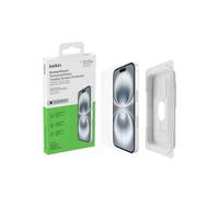 Belkin protector de pantalla ScreenForce TemperedGlass con revestimiento para iPhone 15/ 14 Pro, claridad y nitidez cristalinas, antiarañazos, alineación fácil para aplicación sin burbujas