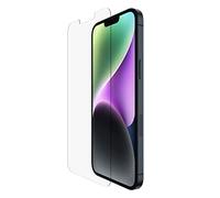 Belkin protector de pantalla TemperedGlass para iPhone 14 Plus/iPhone 13 Pro Max, aplicación sencilla y sin burbujas con la bandeja incluida, certificación 9H de resistencia, película antiarañazos