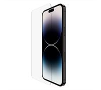 Belkin protector de pantalla TemperedGlass para iPhone 14 Pro Max, tratado con un agente antimicrobiano, aplicación sin burbujas con la bandeja guía de instalación, grado 9 H de resistencia
