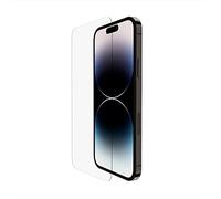 Belkin protector de pantalla TemperedGlass para iPhone 14 Pro, tratado con un agente antimicrobiano, aplicación sin burbujas con la bandeja guía de instalación, grado 9 H de resistencia