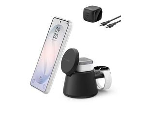 Belkin Qi2.2 - Estación de carga inalámbrica magnética de 25 W, cargador Samsung 3 en 1