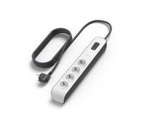 Belkin Regleta de enchufes de 4 tomas con protección contra sobretensiones, ladrón con 4 enchufes de CA protegidas, 525 julios, cable de 2 metros, multiplicador de enchufes con protección eléctrica