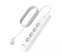 Belkin Regleta Enchufe USB con protección contra sobretensiones de 4 enchufes, Montaje en Pared, Cable de 2 m, luz de Estado, 1 Puerto USB-C PD de Carga rápida, 1 Puerto USB-A y Defensa de 525 Julios