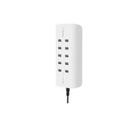 Belkin Rockstar - Cargador de 10 Puertos USB-A, Carga rápida de 2.4 A por Puerto, protección contra sobretensiones integrada, Color Blanco