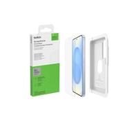 Belkin ScreenForce InvisiGlass Protector de pantalla para Galaxy S25 y S24 con revestimiento antimicrobiano, antimpactos y antiarañazos, bandeja de alineación fácil, sin burbujas - Vidrio Reciclado