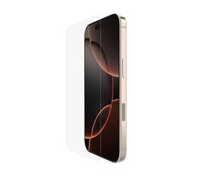 Belkin ScreenForce InvisiGlass Protector Pantalla iPhone17 + iPhone 16 Pro, Película Protectora Frente a Impactos y Arañazos, Bandeja de Alineación Fácil, Instalación Sin Burbujas, Cristal Reciclado