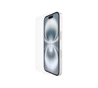 Belkin ScreenForce InvisiGlass protector de pantalla para iPhone 16, protección contra arañazos, instalación sin burbujas, fabricado con vidrio reciclado, protector para iPhone 16, 15, 14 Pro