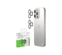 Belkin ScreenForce TemperedGlass Protector de lente de cámara para iPhone 15 Pro y Pro Max, compatible con fundas, cobertura de vidrio templado para lente, accesorio para Apple iPhone (2 unidades)