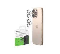 Belkin ScreenForce TemperedGlass Protector de lente de cámara para iPhone 16 Pro y Pro Max, compatible con fundas, cobertura de vidrio templado para lente, accesorio de Apple iPhone (2 unidades)