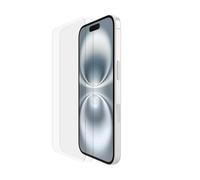 Belkin ScreenForce TemperedGlass protector de pantalla para iPhone 15, cristal vidrio templado, antiarañazos, marco de alineación fácil para aplicación sin burbujas, paquete de 2, Exclusivo Amazon