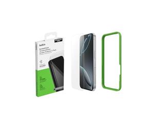 Belkin ScreenForce TemperedGlass Protector Pantalla iPhone17 + iPhone 16 Pro, Película Protectora Frente a Impactos y Arañazos, Instalación Sin Burbujas, Cristal Templado con Dureza 9H, Paquete de 2