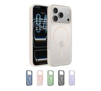 Belkin SheerForce Grip Funda iPhone 17 Pro Compatible con MagSafe, Diseño Ultrafino, Bandas Laterales Antideslizamiento, Carcasa Magnética, Transparente y Resistente a los Golpes para iPhone - Arena