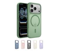 Belkin SheerForce Grip Funda iPhone 17 Pro Compatible con MagSafe, Diseño Ultrafino, Bandas Laterales Antideslizamiento, Carcasa Magnética, Transparente y Resistente a los Golpes para iPhone - Verde