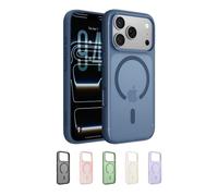 Belkin SheerForce Grip Funda iPhone 17 Pro Compatible con MagSafe, Diseño Ultrafino, Bandas Laterales Antideslizamiento, Carcasa Magnética, Transparente y Resistente a los Golpes para iPhone - Azul