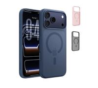 Belkin SheerForce Grip Funda iPhone 17 Pro MAX Compatible con MagSafe, Ultrafina, Bandas Laterales Antideslizamiento, Carcasa Magnética, Transparente y Resistente a los Golpes para iPhone - Azul