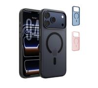 Belkin SheerForce Grip Funda iPhone 17 Pro MAX Compatible con MagSafe, Ultrafina, Bandas Laterales Antideslizamiento, Carcasa Magnética, Transparente y Resistente a los Golpes para iPhone - Negro