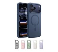 Belkin SheerForce Grip Funda iPhone 17 Pro MAX Compatible con MagSafe, Ultrafina, Bandas Laterales Antideslizamiento, Carcasa Magnética, Transparente y Resistente a los Golpes para iPhone - Azul