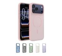 Belkin SheerForce Grip Funda iPhone 17 Pro MAX Compatible con MagSafe, Ultrafina, Bandas Laterales Antideslizamiento, Carcasa Magnética, Transparente y Resistente a los Golpes para iPhone - Rosa