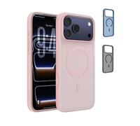 Belkin SheerForce Grip Funda iPhone 17 Pro MAX Compatible con MagSafe, Ultrafina, Bandas Laterales Antideslizamiento, Carcasa Magnética, Transparente y Resistente a los Golpes para iPhone - Rosa