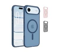 Belkin SheerForce Grip Funda iPhone Air Compatible con MagSafe, Diseño Ultrafino, Bandas Laterales Antideslizamiento, Carcasa Magnética, Transparente y Resistente a los Golpes para iPhone - Azul