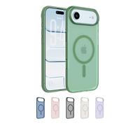 Belkin SheerForce Grip Funda iPhone Air Compatible con MagSafe, Diseño Ultrafino, Bandas Laterales Antideslizamiento, Carcasa Magnética, Transparente y Resistente a los Golpes para iPhone - Verde