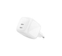 Belkin SmartProtect Cargador USB C de 2 Puertos de 67W, Enchufe USB C GAN Doble, Carga Rápida para MacBook, iPhone 17, iPad Pro, Chromebook, Samsung Galaxy S25 Ultra, Pixel 10, etc. - Blanco