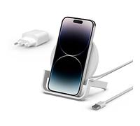 Belkin Soporte de Carga Inalámbrica BoostCharge de 10 W (Cargador Inalámbrico Rápido con Certificación Qi para iPhone y Teléfonos de Samsung, Google y Otros), Blanco