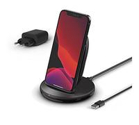 Belkin Soporte de Carga Inalámbrica de 15 W BoostCharge (Cargador Inalámbrico Rápido Qi para iPhone Samsung, Pixel y Otros) - Negro