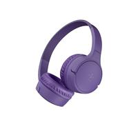 Belkin SoundForm Mini auriculares inalámbricos para niños con micrófono, on ear, 30 horas de autonomía y adhesivos, cascos supraaurales para enseñanza en línea y viajar, iPhone, iPad o Galaxy, Violeta