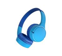 Belkin SoundForm Mini Auriculares inalámbricos para niños con micrófono, on Ear, 30 Horas de autonomía y Adhesivos, Cascos supraaurales para enseñanza en línea y Viajar, iPhone, iPad o Galaxy, Azul