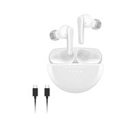 Belkin SoundForm Rhythm Auriculares Inalámbricos Bluetooth True Wireless con Micrófono en Cancelación Activa de Ruido, ANC, Carga Rápida USB-C, 28 Horas De Uso, Resistencia IPX5, Blanco