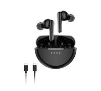 Belkin SoundForm Rhythm Auriculares Inalámbricos, Micrófono, Carga Rápida USB-C, 28 horas de autonomía, Resistencia IPX5 al agua y el sudor, Auriculares Bluetooth, iPhone, iPad, Galaxy y Pixel - Negro