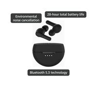 Belkin SoundForm Rhythm Auriculares inalámbricos True Wireless con micrófono, Carga rápida USB-C, 28 Horas de autonomía, Resistencia IPX5 al Agua y el Sudor, Bluetooth, iPhone, Galaxy y Otros, Negros