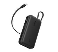 Belkin UltraCharge Batería Externa Carga Rápida 10000mAh 45W PD, Power Bank con Cable USB C Integrado y Pantalla Digital, Batería Portátil para iPhone, iPad, Galaxy, Pixel, MacBook Air y Otros, Negro