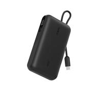 Belkin UltraCharge Batería Externa Carga Rápida 10000mAh 45W PD, Power Bank con Cable USB C Integrado y Pantalla Digital, Batería Portátil para iPhone, iPad, Galaxy, Pixel, MacBook Air y Otros, Negro