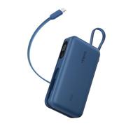 Belkin UltraCharge Batería Externa Carga Rápida 10000mAh 45W PD, Power Bank con Cable USB C Integrado y Pantalla Digital, Batería Portátil, iPhone, iPad, Galaxy, Pixel, MacBook Air y Otros, Azul