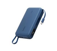 Belkin UltraCharge Batería Externa Carga Rápida 20000mAh 45W PD, Power Bank con Cable USB C Integrado y Pantalla Digital, Batería Portátil para iPhone, iPad, Galaxy, Pixel, MacBook Air y Otros, Azul