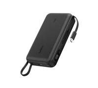 Belkin UltraCharge Batería Externa Carga Rápida 20000mAh 45W PD, Power Bank con Cable USB C Integrado y Pantalla Digital, Batería Portátil para iPhone, iPad, Galaxy, Pixel, MacBook y Otros, Negro