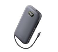 Belkin UltraCharge Pro Batería Externa Carga Rápida 27000mAh, Power Bank Con Cable USB C Integrado, USB PD De 240 W y USB A, Batería Portátil para MacBook Pro, iPhone, iPad, Galaxy, Pixel, Gris Carbón