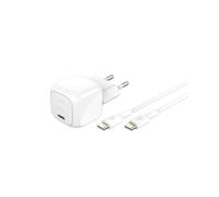 Belkin BoostCharge Cargador de Pared Compacto de 30 W, Carga rápida USB-C Power Delivery, portátil de Viajar, iPhone, Samsung Galaxy, iPad, AirPods, tabletas y Otros, Cable USB-C a C 1 m, Blanco
