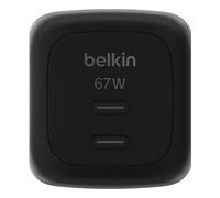 Cargador Belkin WCH020kqBK GaN 67 W USB-C doble carga rápida negro