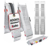 BELKO® 2X Rampa plegable de 400kg de capacidad | 168x23cm | Plegable | Acero galvanizado | Superficie perforada antideslizante | Rampa de carga para coche, moto, quad, ATV, remolque